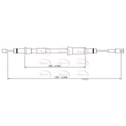 Apec Handbrake Cable Right Rear CAB1746