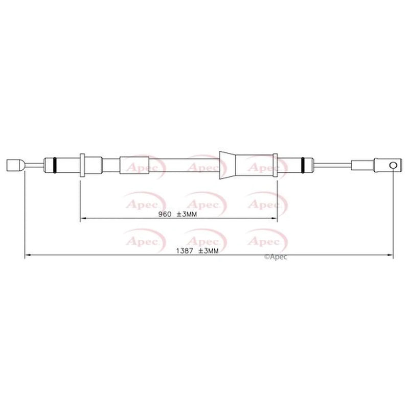 Apec Handbrake Cable Right Rear CAB1746