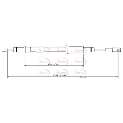 Apec Handbrake Cable Right Rear CAB1746