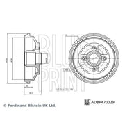 Blue Print Brake Drum Assembly Rear fits Suzuki Splash 2008 on 1.0 1.2 1.3