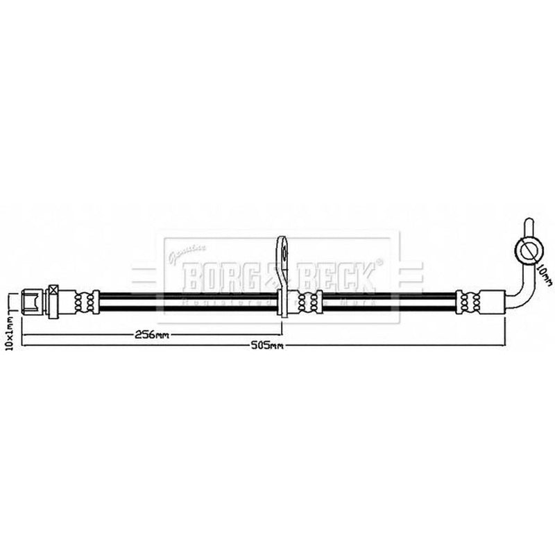 Borg & Beck Brake Hydraulic Hose Line Left BBH8243