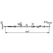 Bosch Handbrake Cable Rear fits Toyota Corolla Verso 2004-2009 1.6 1.8 2.0 2.2