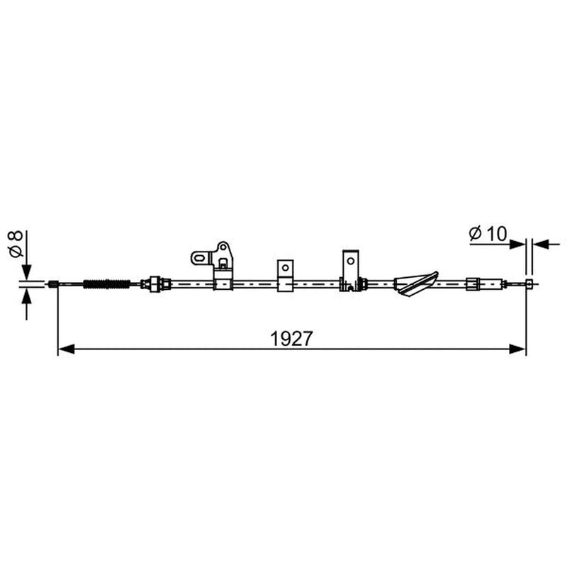 Bosch Handbrake Cable Rear fits Toyota Corolla Verso 2004-2009 1.6 1.8 2.0 2.2