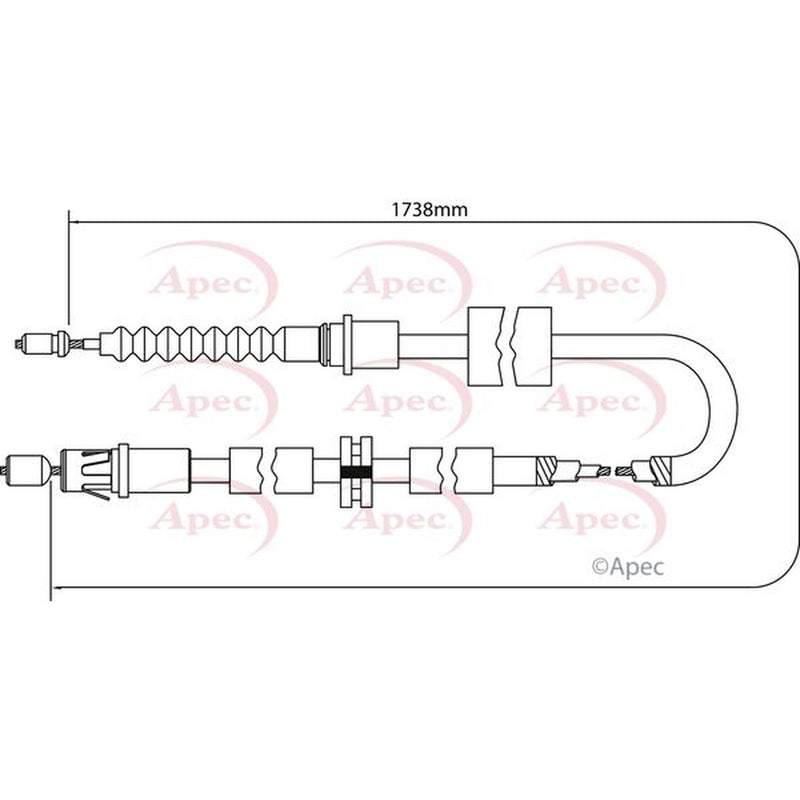 Apec Handbrake Cable Left Rear fits Ford Mondeo 2000-2007 1.8 2.0 2.2 3.0