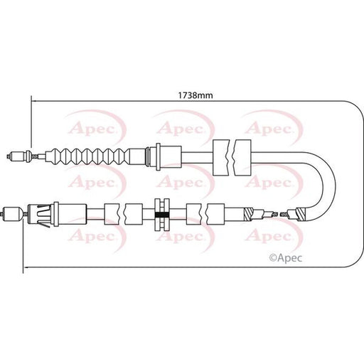 Apec Handbrake Cable Left Rear fits Ford Mondeo 2000-2007 1.8 2.0 2.2 3.0