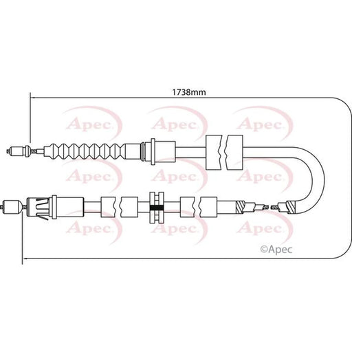 Apec Handbrake Cable Right Rear CAB1163