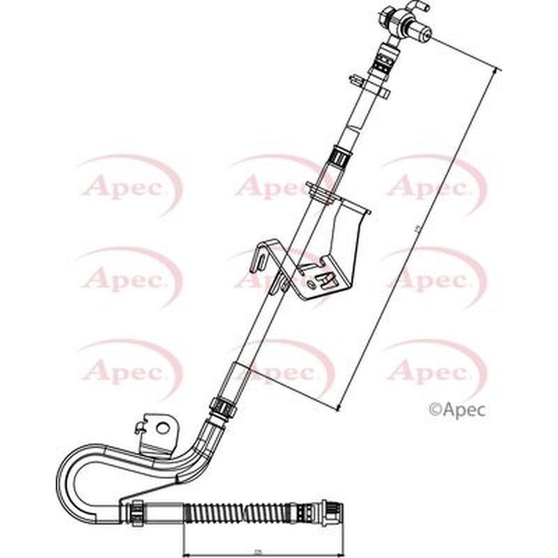 Apec Brake Hydraulic Hose Line Front Right fits Citroën C5 III 2008-2016