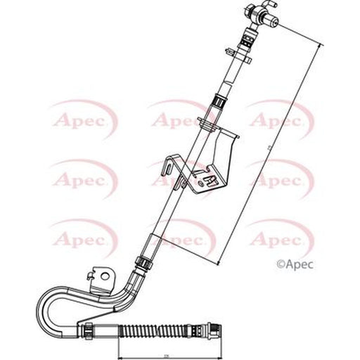 Apec Brake Hydraulic Hose Line Front Right fits Citroën C5 III 2008-2016