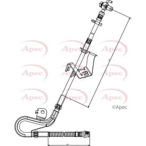Apec Brake Hydraulic Hose Line Front Right HOS3839
