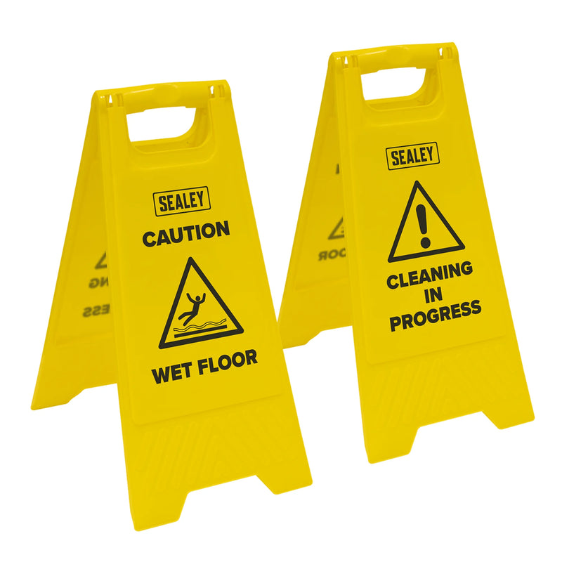 Sealey Wet Floor Signs Pack of 2 - 620 x 300mm