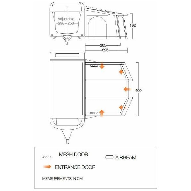 Vango Tuscany Air 400 Elements ProShield Caravan Awning Vango - Dynamic Drive