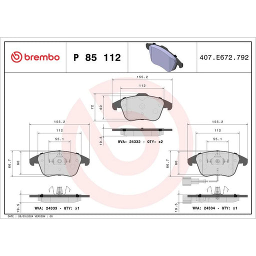Brembo Front & Rear Brake Discs & Pads fits Audi Q3 2011-2018 1.4 2.0