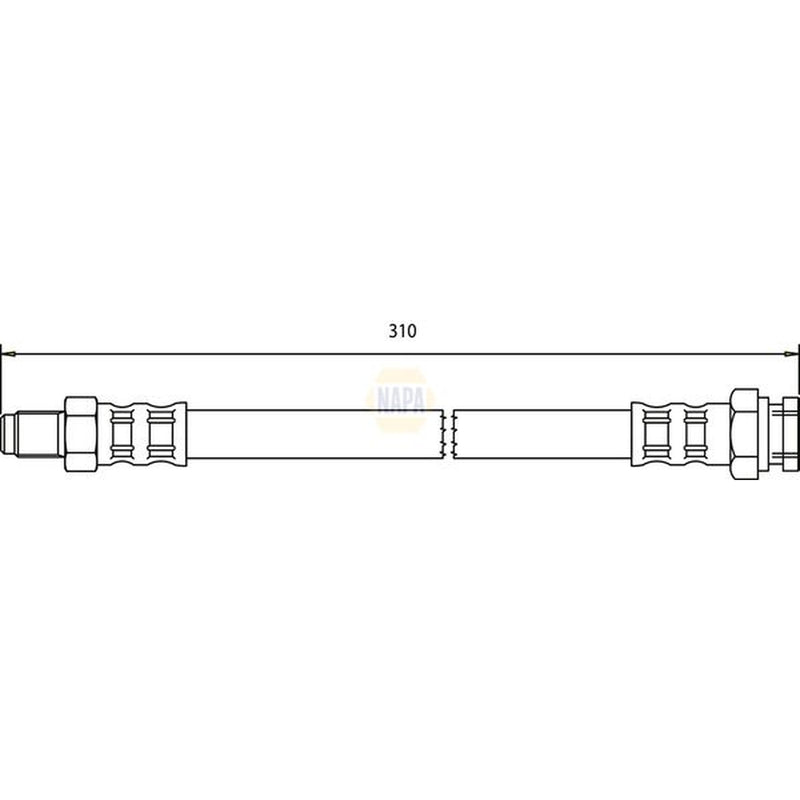 NAPA Brake Hydraulic Hose Line Front fits Citroën C25 1981-1994 2.5