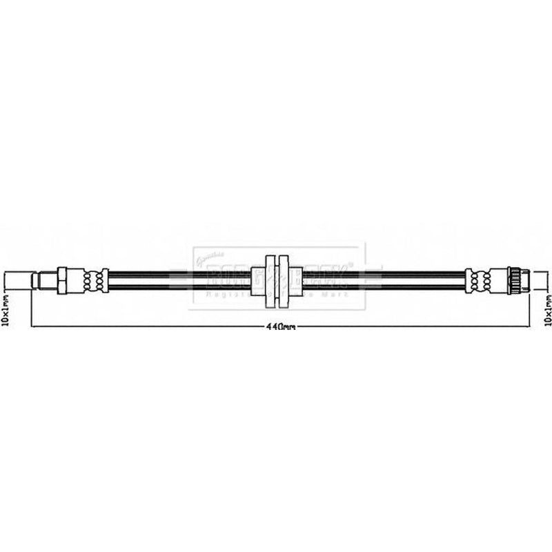 Borg & Beck Brake Hydraulic Hose Line Front Right BBH8571