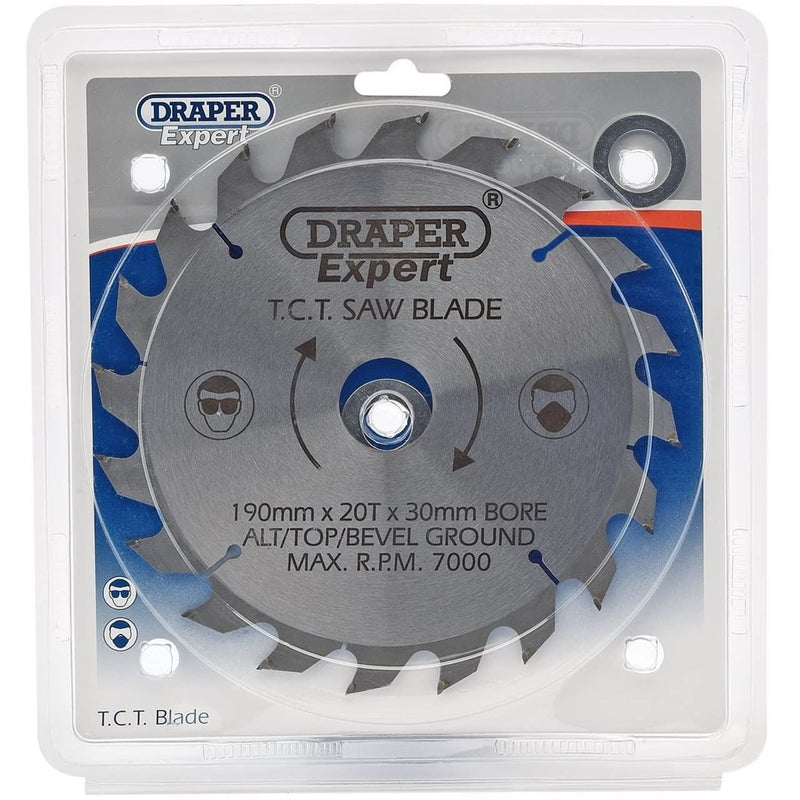 Draper Expert TCT Saw Blade, 190 x 30mm, 20T 09474 Draper - Dynamic Drive