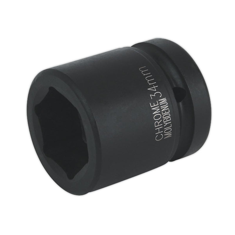 Sealey Impact Socket 34mm 1"Sq Drive IS134 Sealey - Dynamic Drive