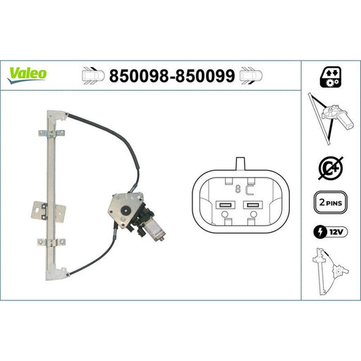 Valeo Electric Window Regulator Lifter Left Front 850098