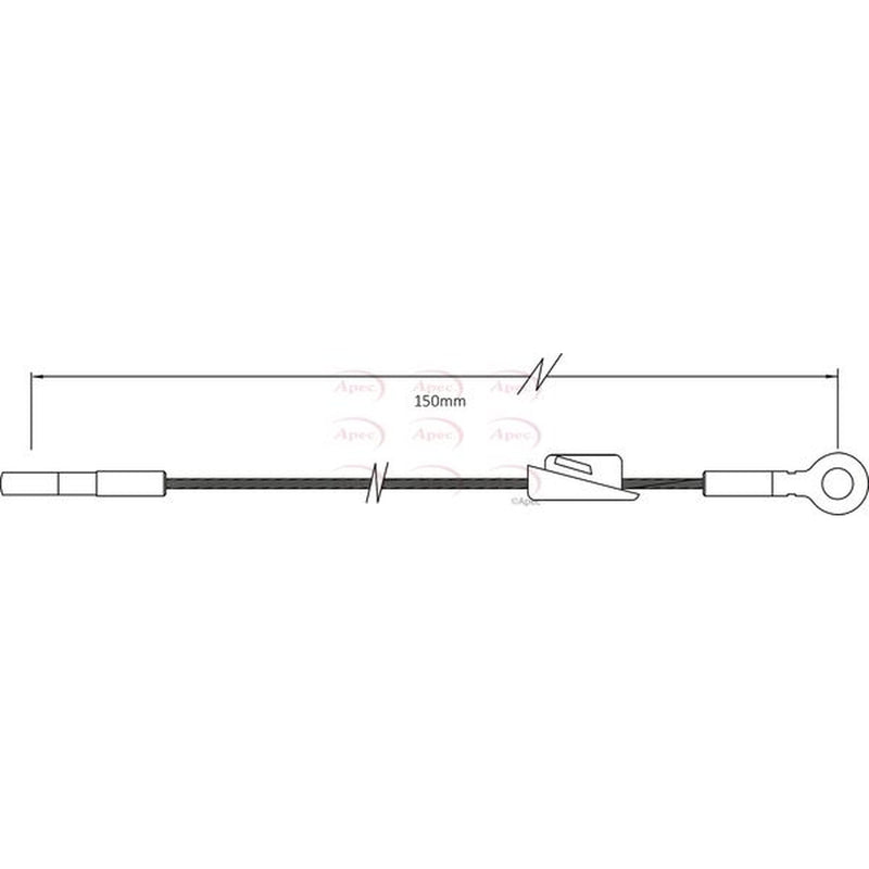 Apec Handbrake Cable Front fits Ford Escort 1983-1985 1.3 1.6