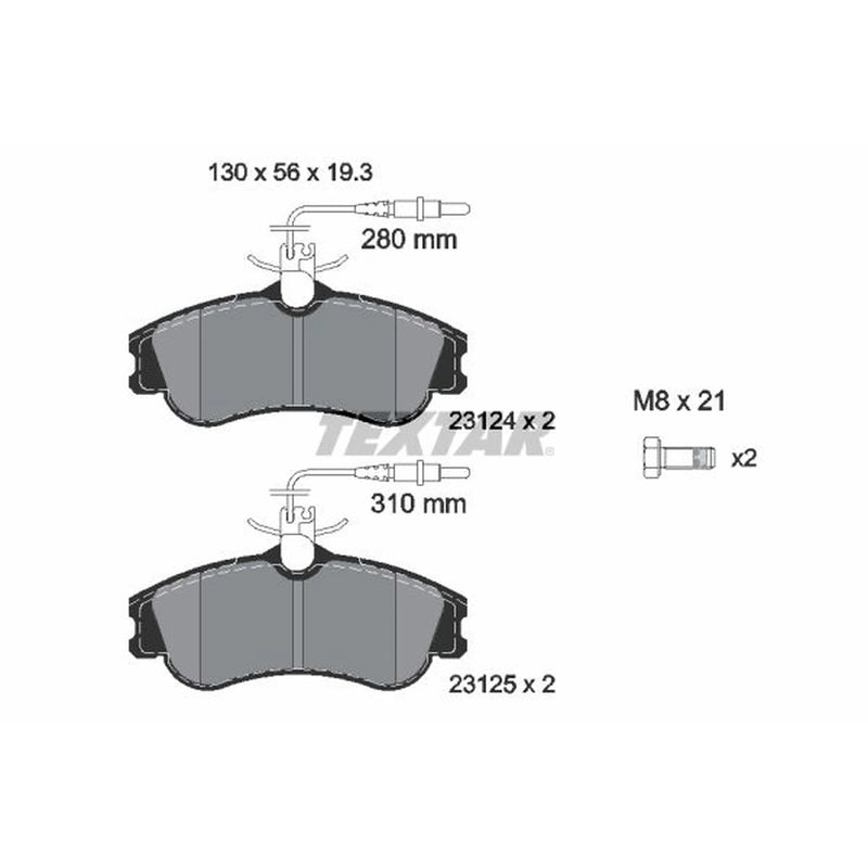 Textar Front Brake Pad Set 2312401