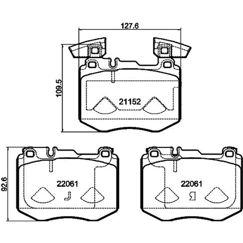 Mintex Front Brake Pad Set fits Mercedes-Benz Glc 2015-2023