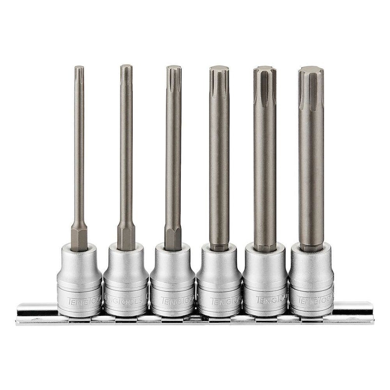 Teng Tools 3/8" Long Ribe?? Bit Socket Clip Rail Set 6 Pieces Teng Tools - Dynamic Drive