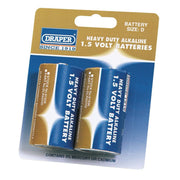 Draper Heavy Duty Alkaline Batteries D (Pack of 2) 61836 Draper - Dynamic Drive