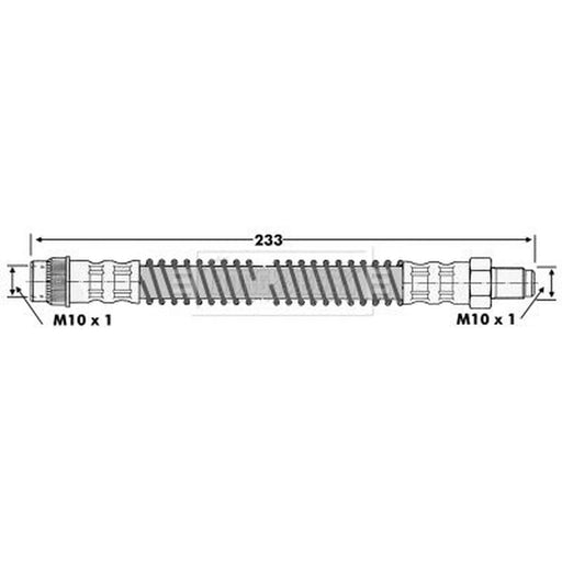 Borg & Beck Brake Hydraulic Hose Line Rear Right BBH6277