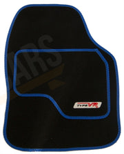 Sakura VR Blue Embroidered Edging Car Mat Set (Front & Rear) Universal Sakura - Bars 4 Cars