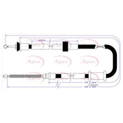 Apec Handbrake Cable Left Rear fits Fiat Panda 2012 on 0.9 1.2 1.3