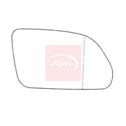 Apec Exterior Wing Mirror Glass Right fits Skoda Octavia I 2005-2010 1.9
