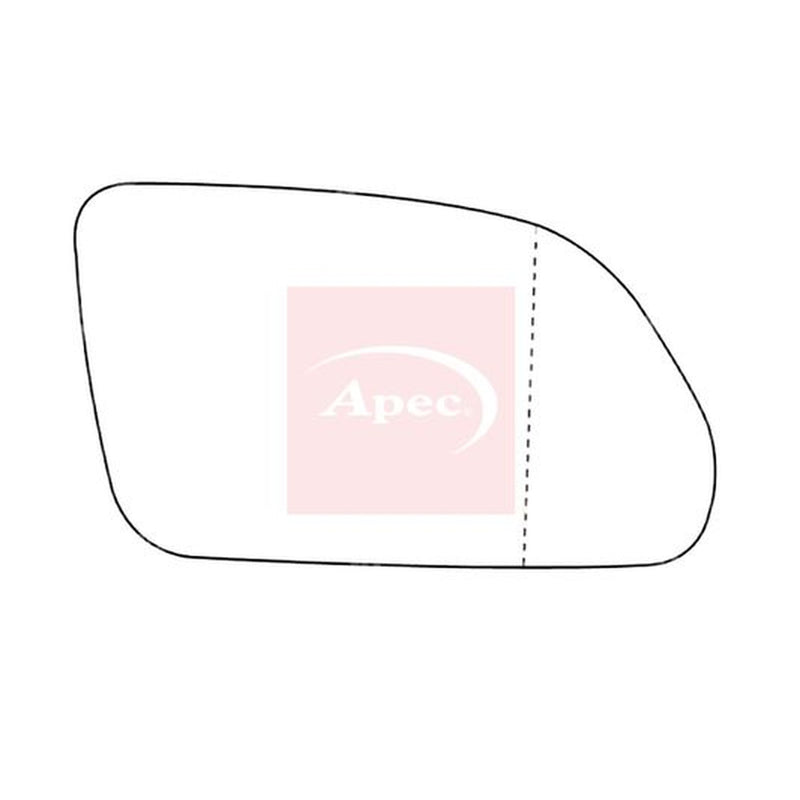 Apec Exterior Wing Mirror Glass Right fits Skoda Octavia I 2005-2010 1.9
