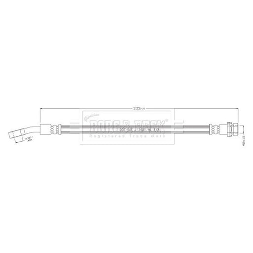 Borg & Beck Brake Hydraulic Hose Line Rear Right BBH8904