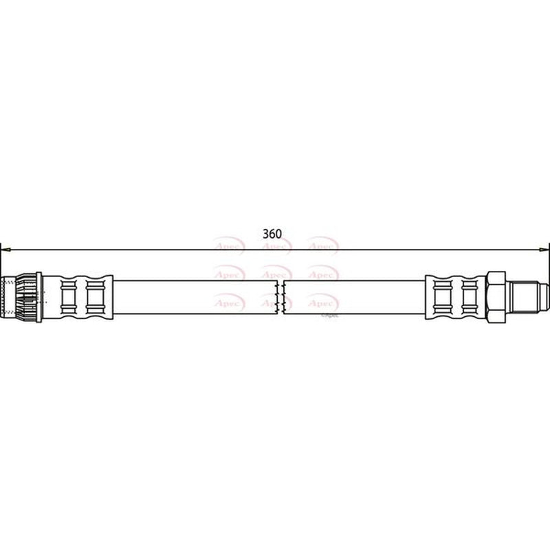 Apec Brake Hydraulic Hose Line Front fits Nissan Kubistar 2003-2009 1.2 1.5 1.6