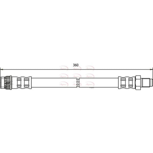 Apec Brake Hydraulic Hose Line Front fits Nissan Kubistar 2003-2009 1.2 1.5 1.6