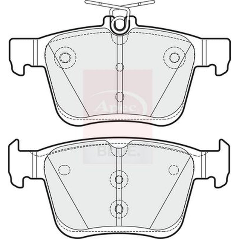 Apec Rear Brake Pad Set fits Audi A3 2012-2020 1.0 1.2 1.4 1.5 1.6 1.8