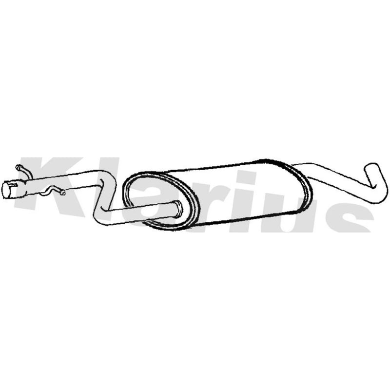 Klarius Box With Centre Pipe Centre fits VW Golf V 2007-2008 1.4