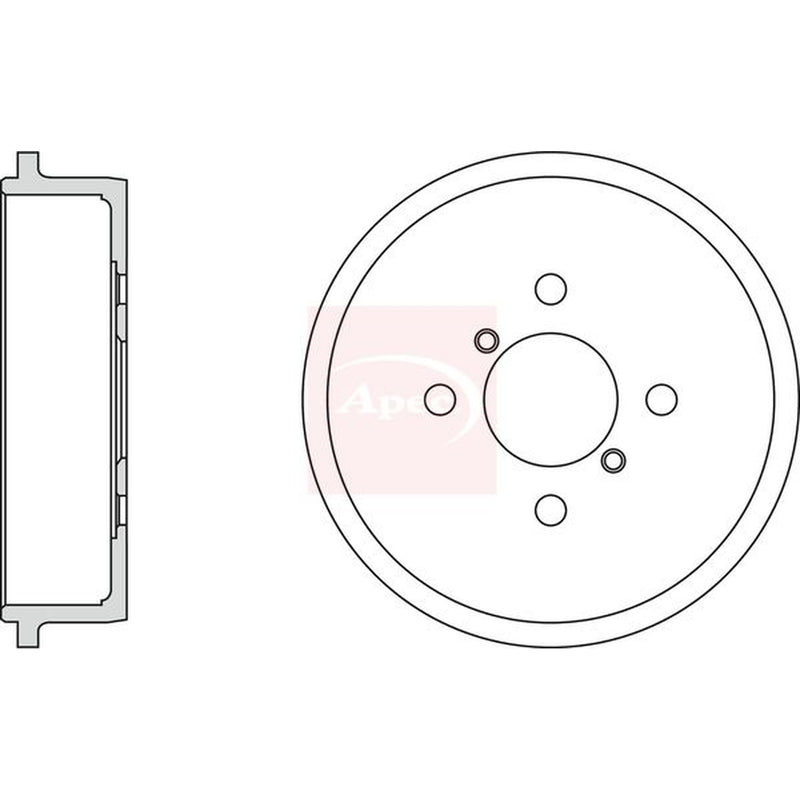 Apec Brake Drum Assembly Rear fits Toyota Yaris Hatchback 2012-2017 1.3