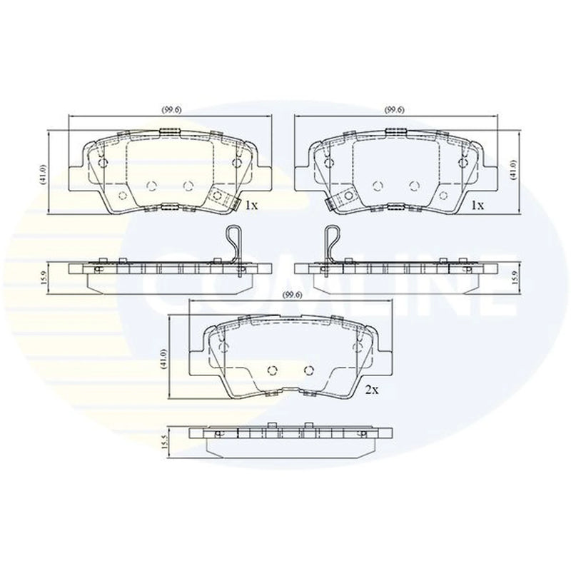 Comline Rear Brake Solid Discs & Pads fits Hyundai Ioniq 2016-2019