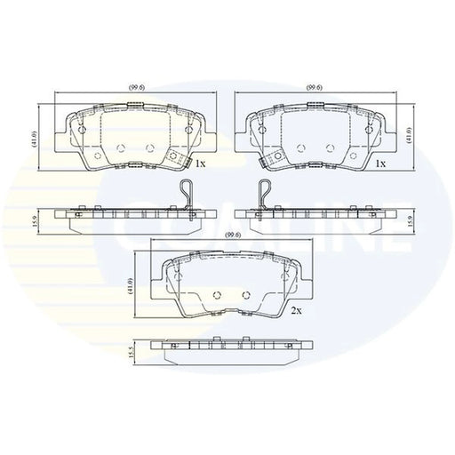 Comline Rear Brake Solid Discs & Pads fits Hyundai Ioniq 2016-2019