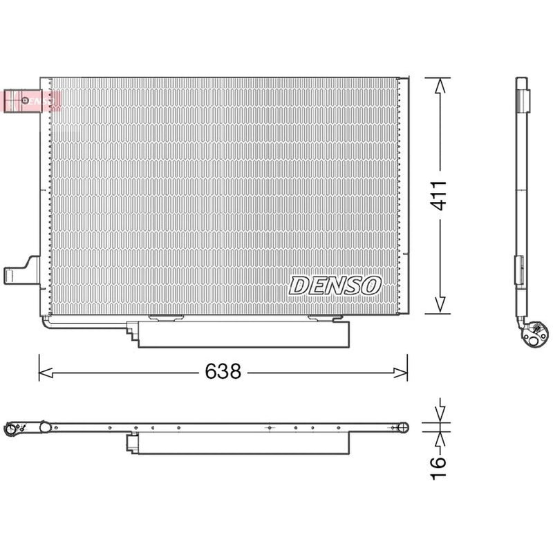 Denso Air Conditioning Condenser fits Mercedes-Benz A-Class 2004-2012