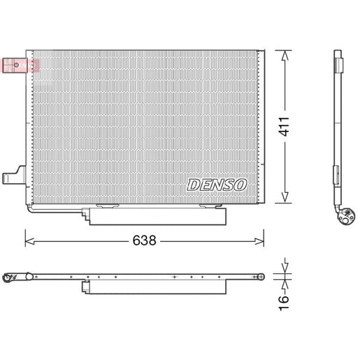 Denso Air Conditioning Condenser fits Mercedes-Benz A-Class 2004-2012