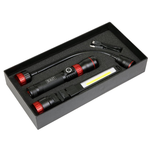 Sealey Interchangeable 3-In-1 COB LED Inspection Light Rechargeable LED0131R Sealey - Dynamic Drive