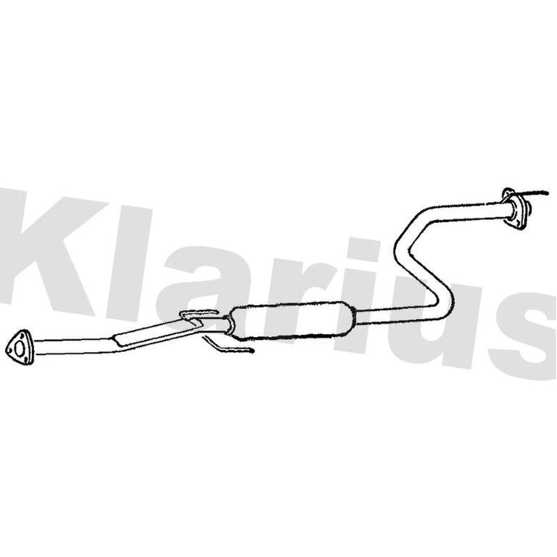 Klarius Box With Centre Pipe Centre fits Honda Civic 1991-1995 1.5 1.6