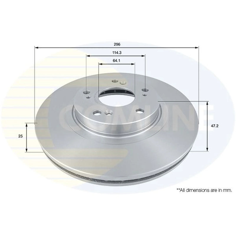 Comline 2 x Brake Discs fits Honda Accord VIII 2008-2015 2.0 2.2 2.4
