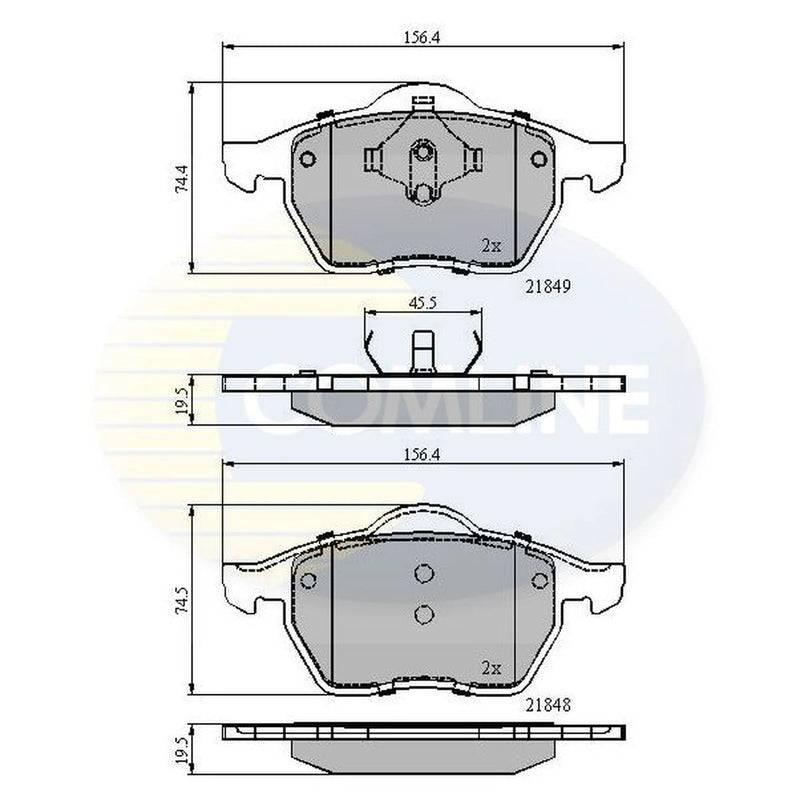 Comline Front & Rear Brake Discs & Pads fits Audi A4 B5 1994-2001