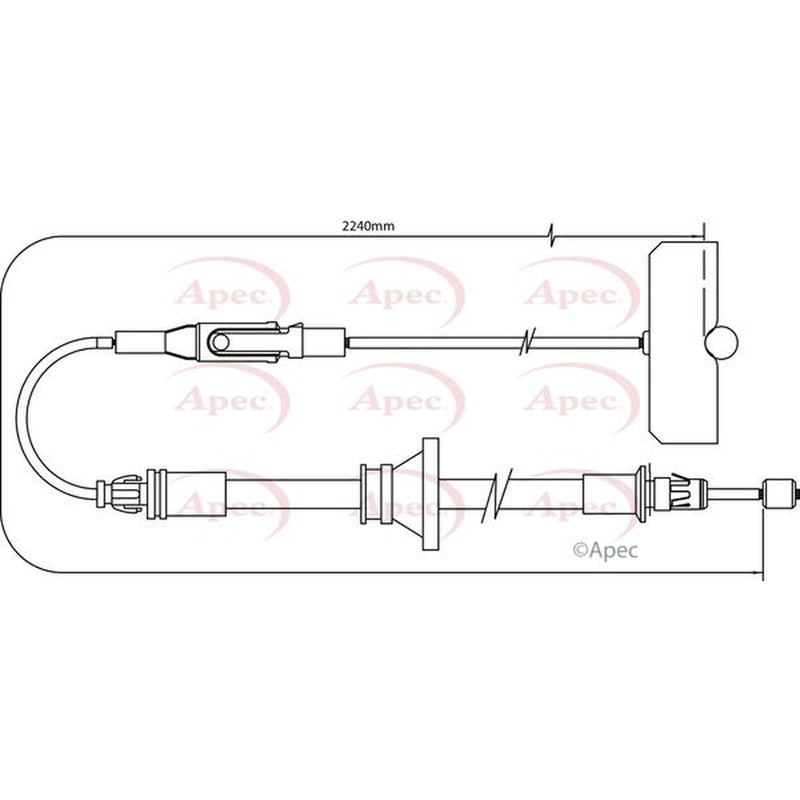 Apec Handbrake Cable Centre fits Opel Vivaro A 2001-2014 1.9 2.0 2.5