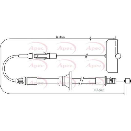 Apec Handbrake Cable Front CAB1491