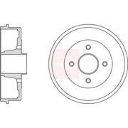 Apec Brake Drum Assembly Rear fits Nissan Kubistar 2003-2009 1.2 1.5 1.6