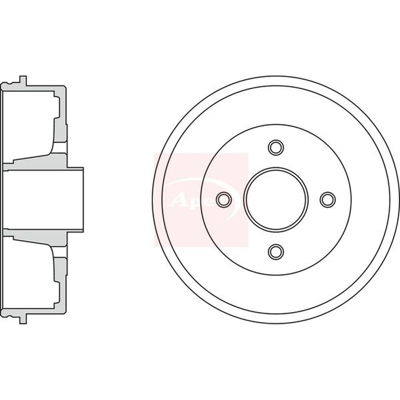 Apec Brake Drum Assembly Rear fits Nissan Kubistar 2003-2009 1.2 1.5 1.6
