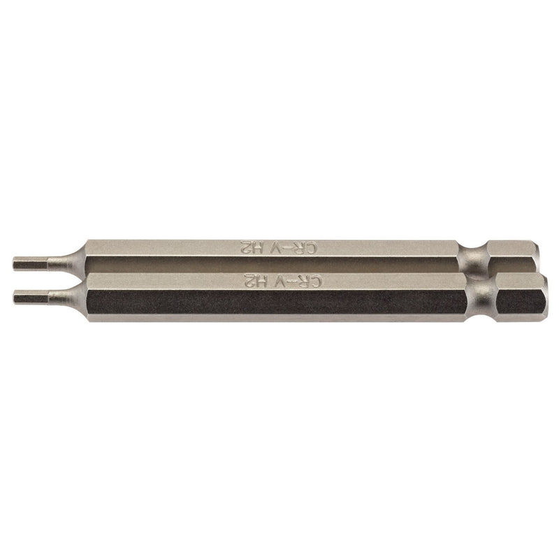Draper Hexagonal Insert Bit, 2mm, 1/4" Hex, 75mm Long (Pack of 2) 64318 Draper - Dynamic Drive